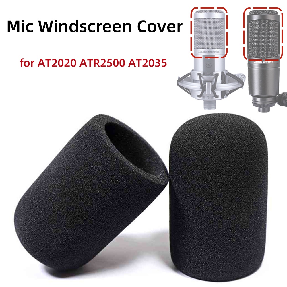 Microphone Pop Filter Foam Windscreen - 2PCS AT2020 Microphone Windscreen,Mic Windscreen Cover,Windproof