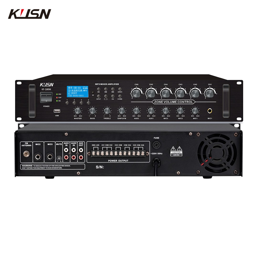 Karaoke Amplifier Mixer Bluetooth - 6 Zone 180W 100V Powered Amplifier