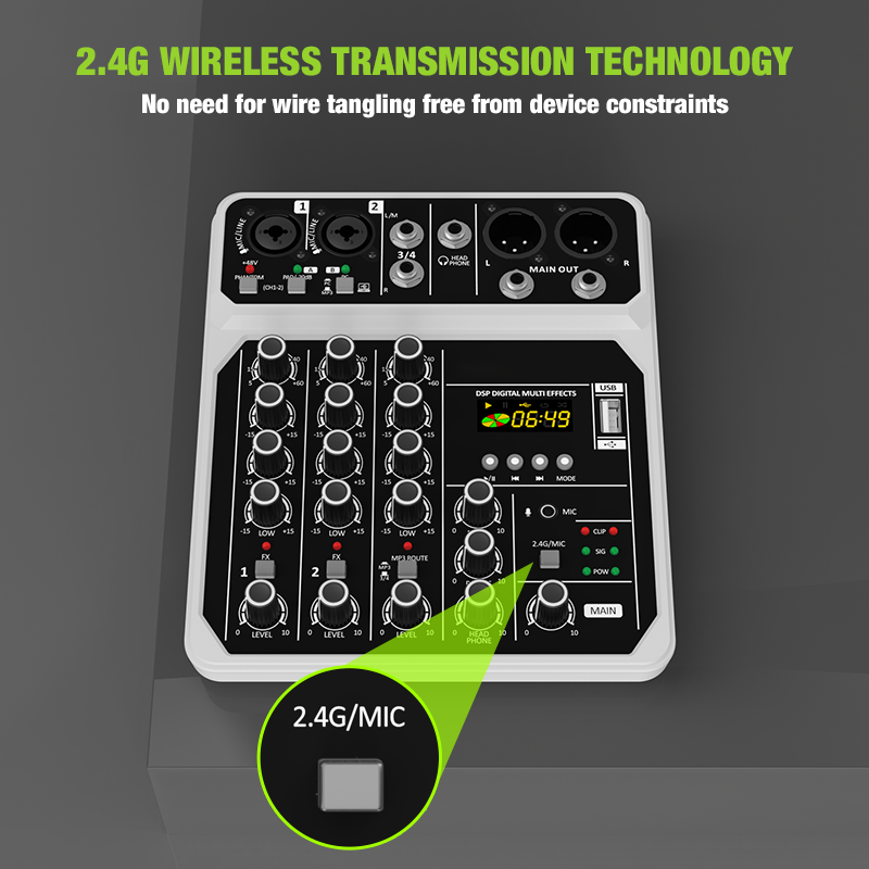 4-Channel Audio Mixer Console  - Karaoke Amplifier Mixer Bluetooth 评论和价格