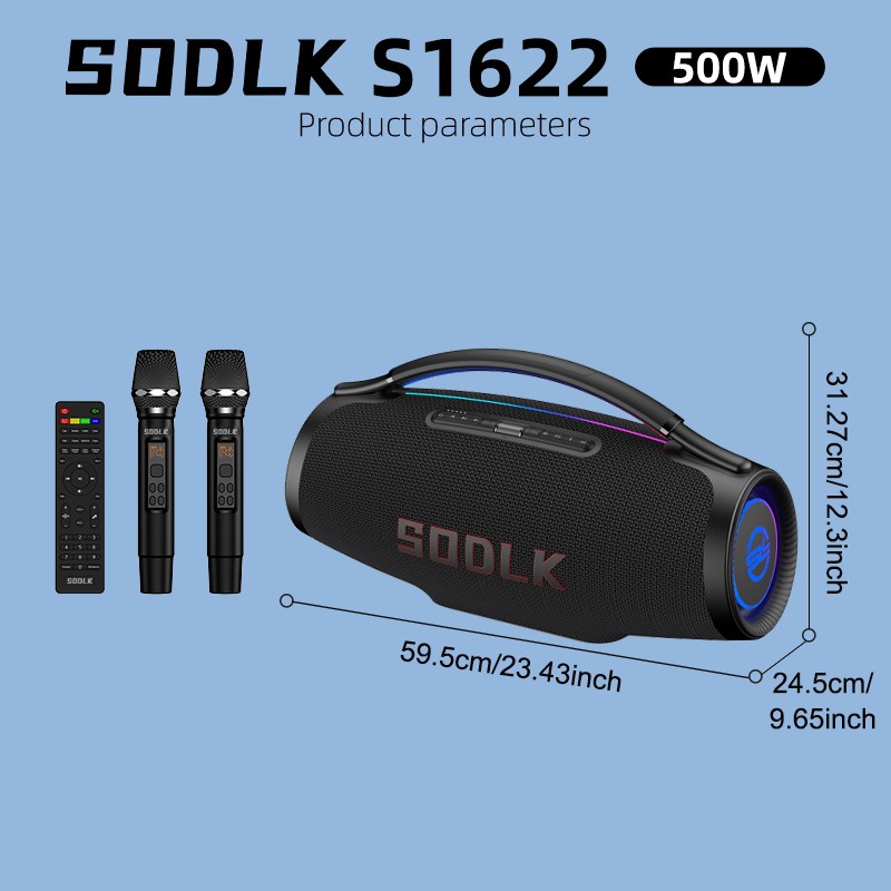 SODLK S1622 500W Outdoor Bluet - Karaoke Machine Portable With 2 Mic 评论和价格