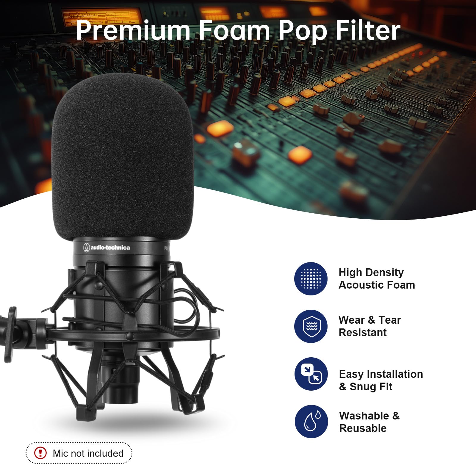 Pop Filter/Windscreen for Audi - Microphone Pop Filter Foam Windscreen 评论和价格