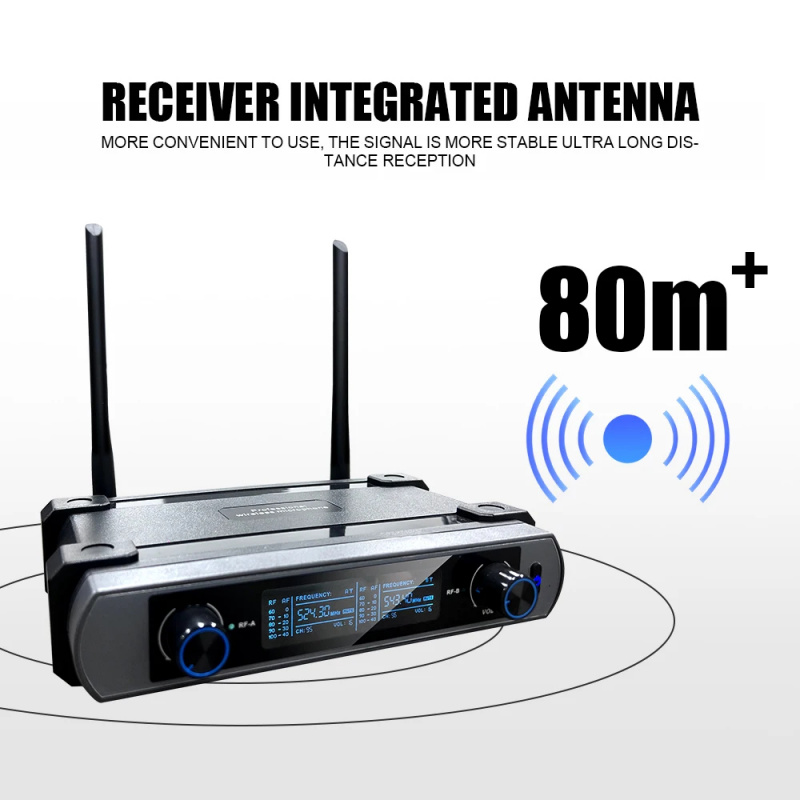 Professional 2 Channel UHF Wir - Uhf Wireless Microphone System Dual Channel 评论和价格