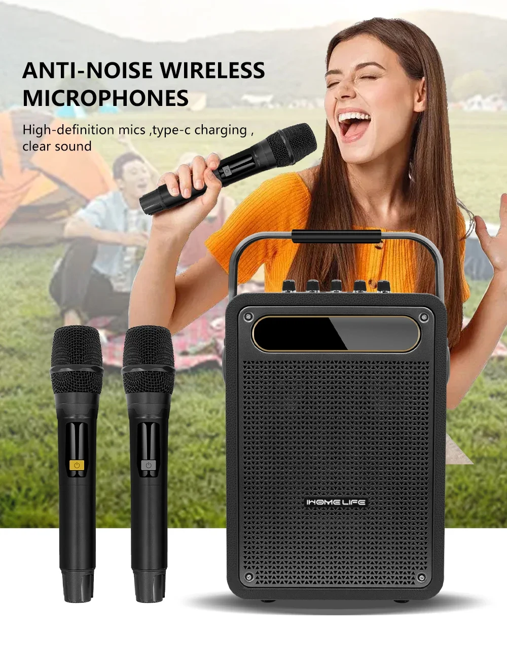 Ihomelife Light Wireless Mic K - Karaoke Machine Portable With 2 Mic 评论和价格