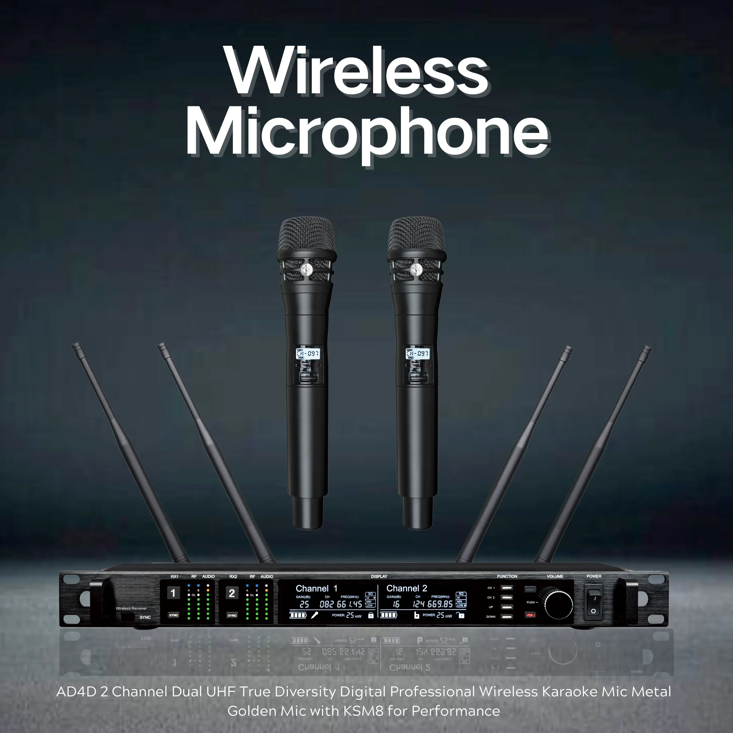Best EIF AD4D Handheld Lavalie - Wireless Lavalier Microphone Dual Receiver 评论和价格