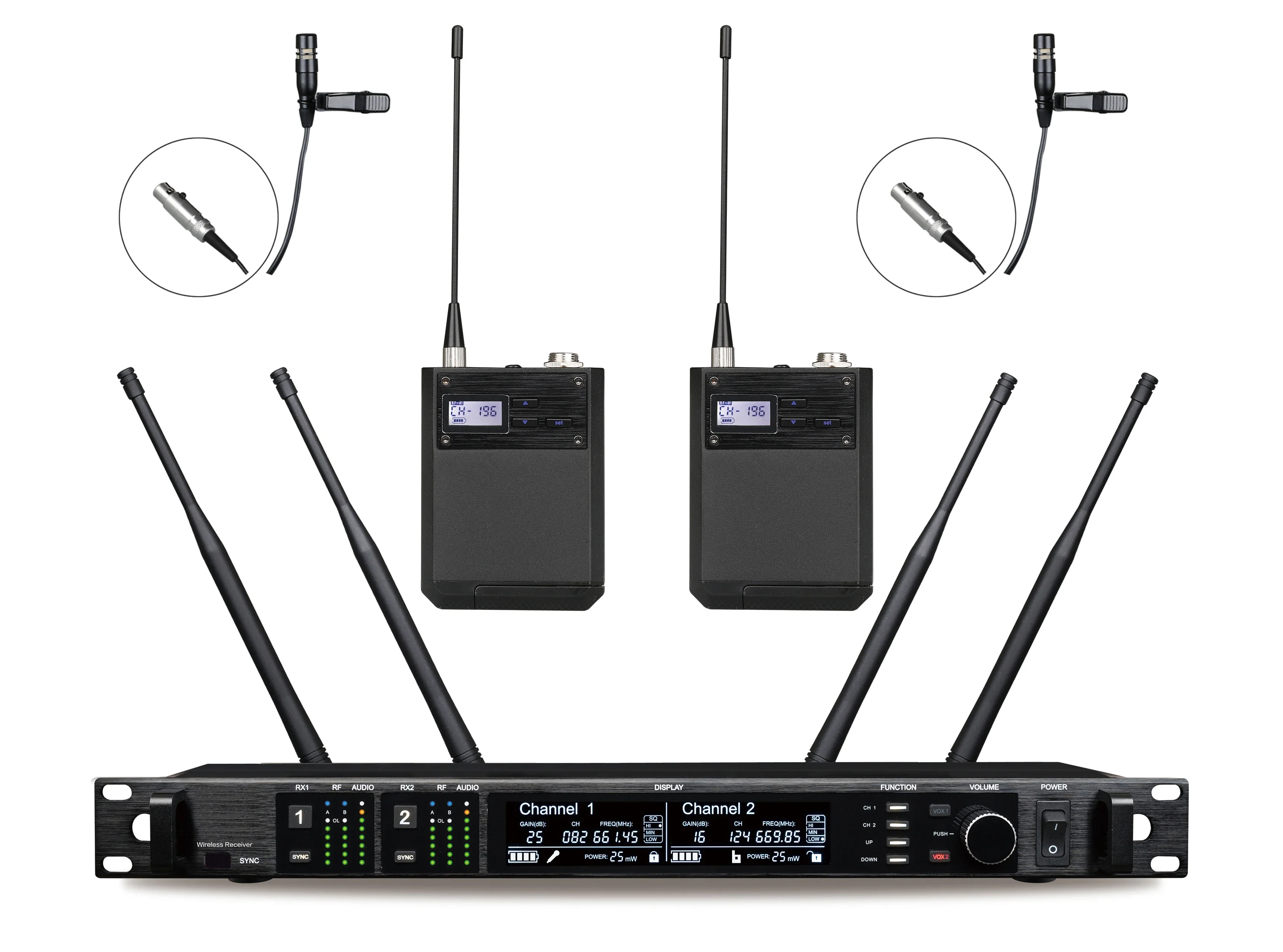 Best EIF AD4D Handheld Lavalie - Wireless Lavalier Microphone Dual Receiver 评论和价格