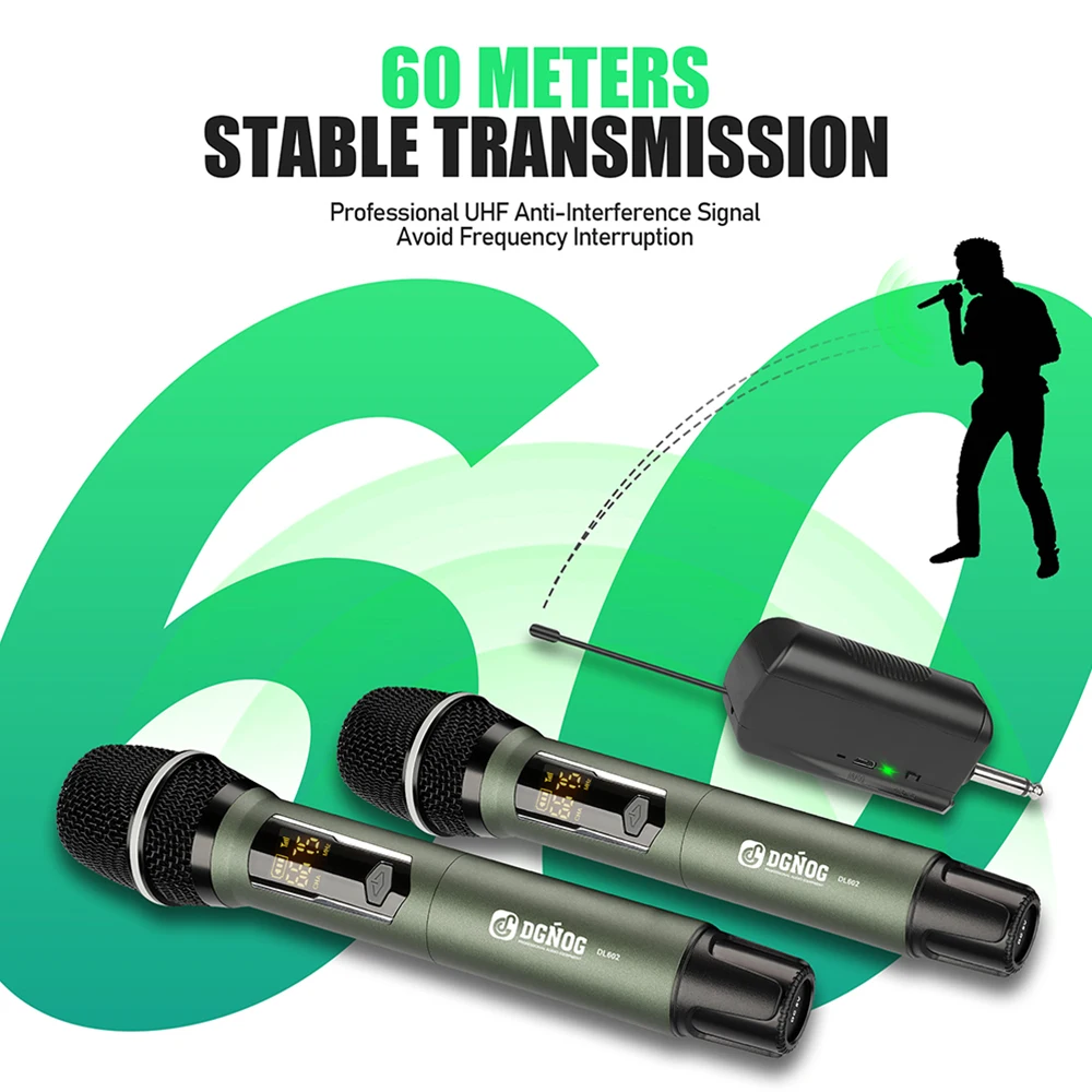 Dual Handheld Dynamic Karaoke  - Uhf Wireless Microphone System Dual Channel 评论和价格