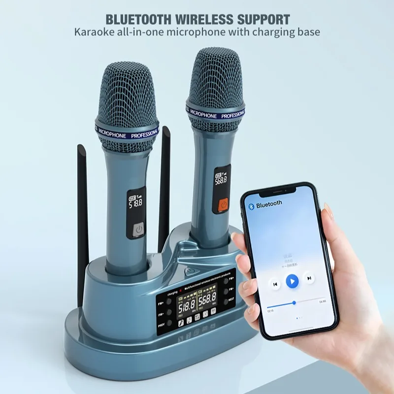 Wireless Microphone Kit With C - Bluetooth Karaoke Microphone Handheld 评论和价格