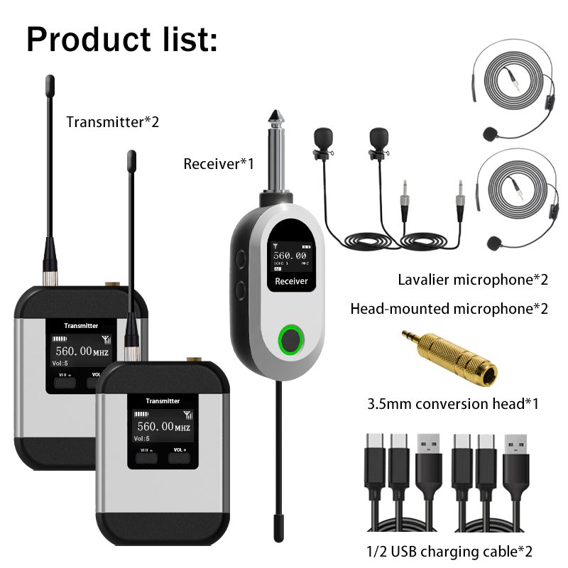 UHF Dual Wireless Microphone S - Wireless Lavalier Microphone Dual Receiver 评论和价格