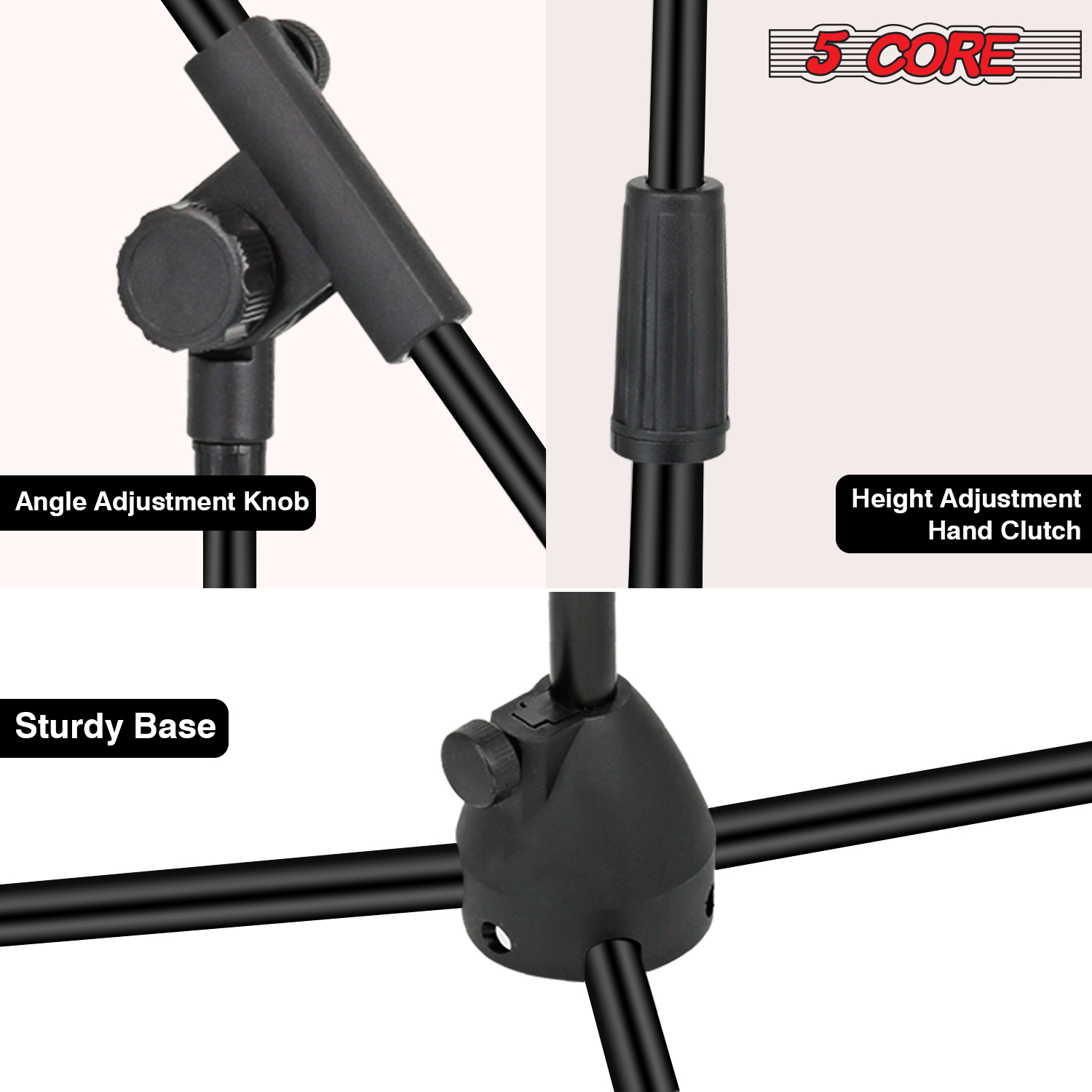 5Core Tripod Mic Stand 4Pcs Ad - Microphone Stand Boom Arm Floor 评论和价格