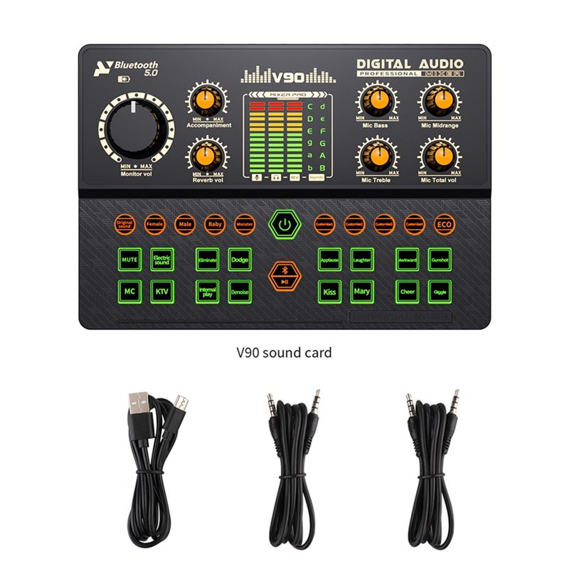 Y47A V90 Sound Card, Professio - Bluetooth Karaoke Microphone Handheld 评论和价格