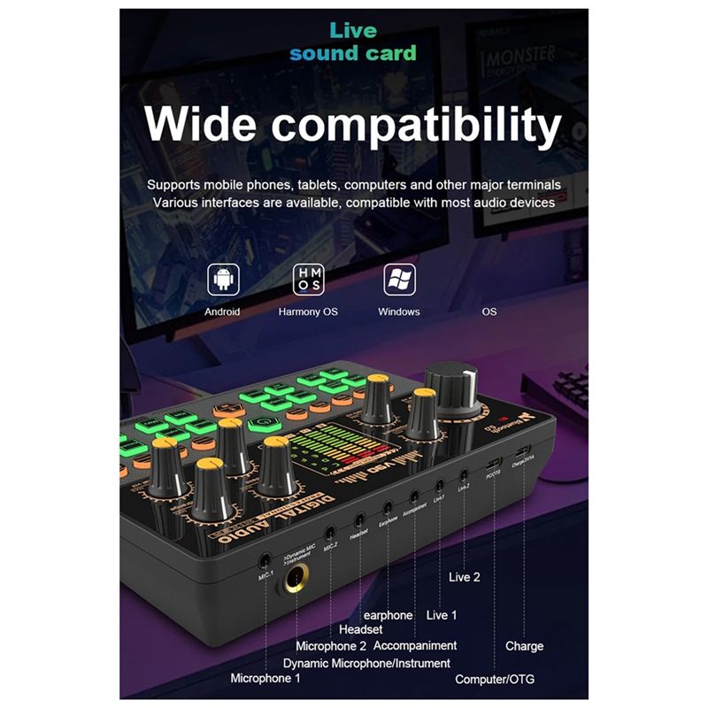 Y47A V90 Sound Card, Professio - Bluetooth Karaoke Microphone Handheld 评论和价格