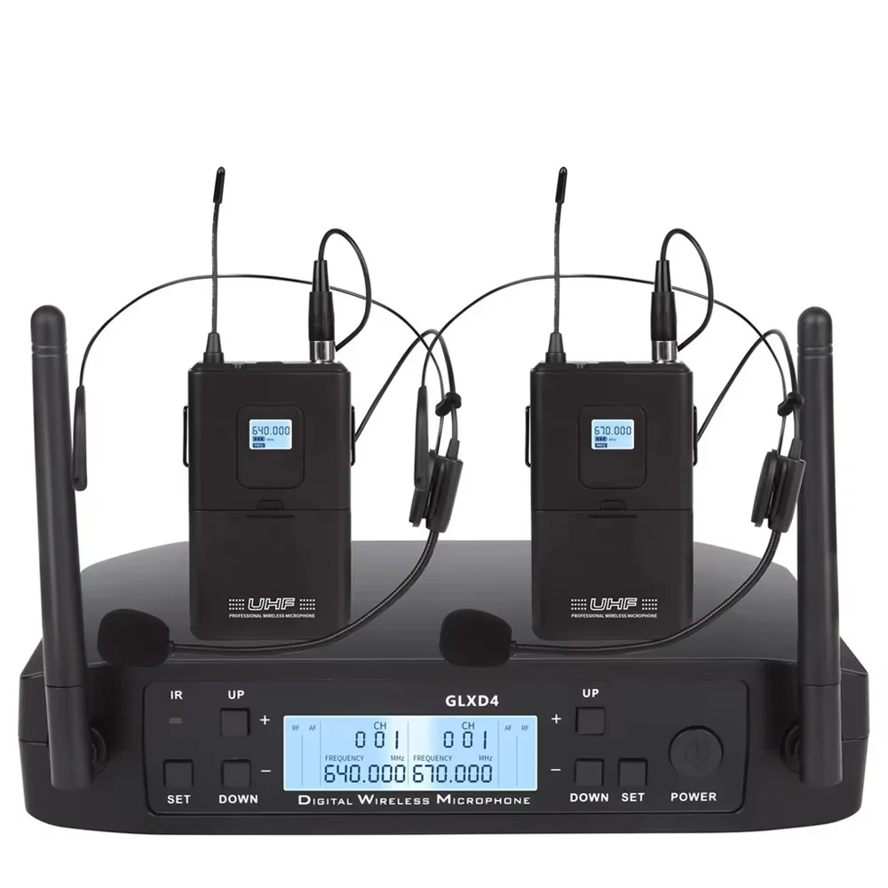 GLXD4 Professional Wireless Mi - Wireless Lavalier Microphone Dual Receiver 评论和价格