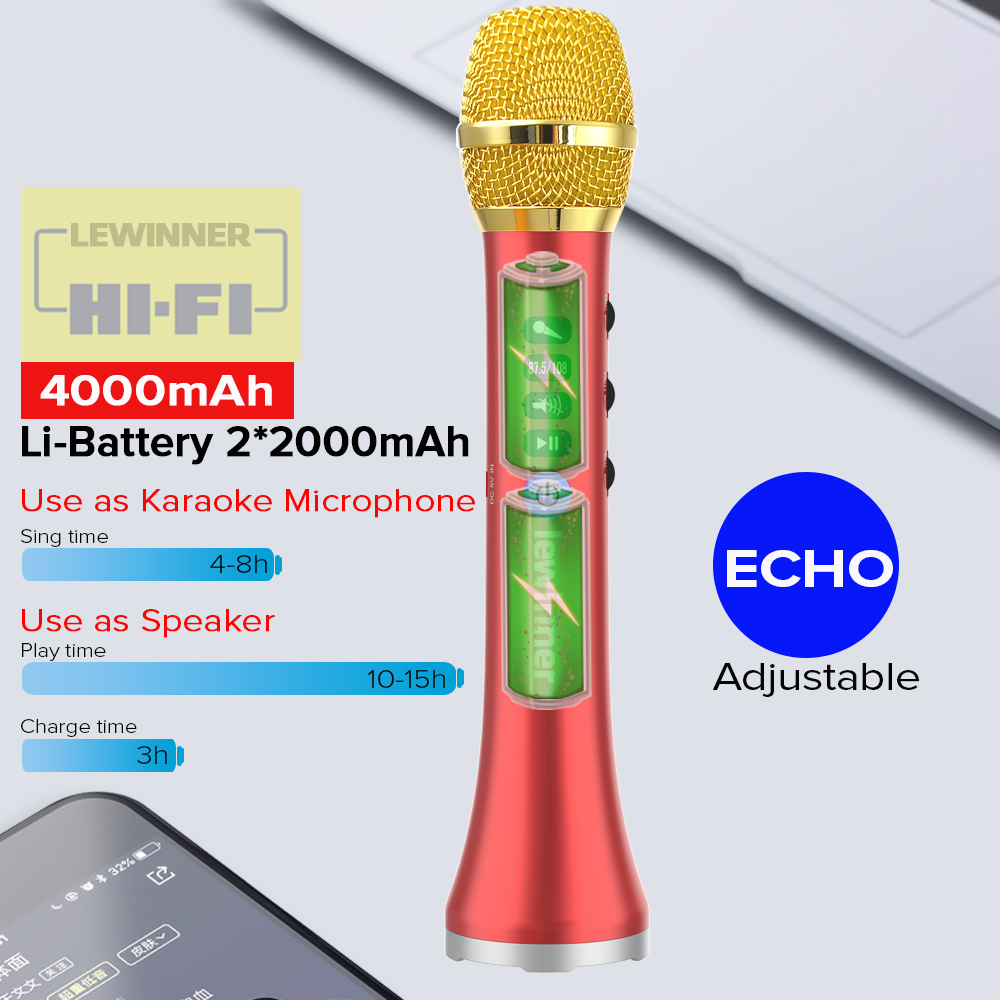Lewinner L-698D Professional 2 - Bluetooth Karaoke Microphone Handheld 评论和价格