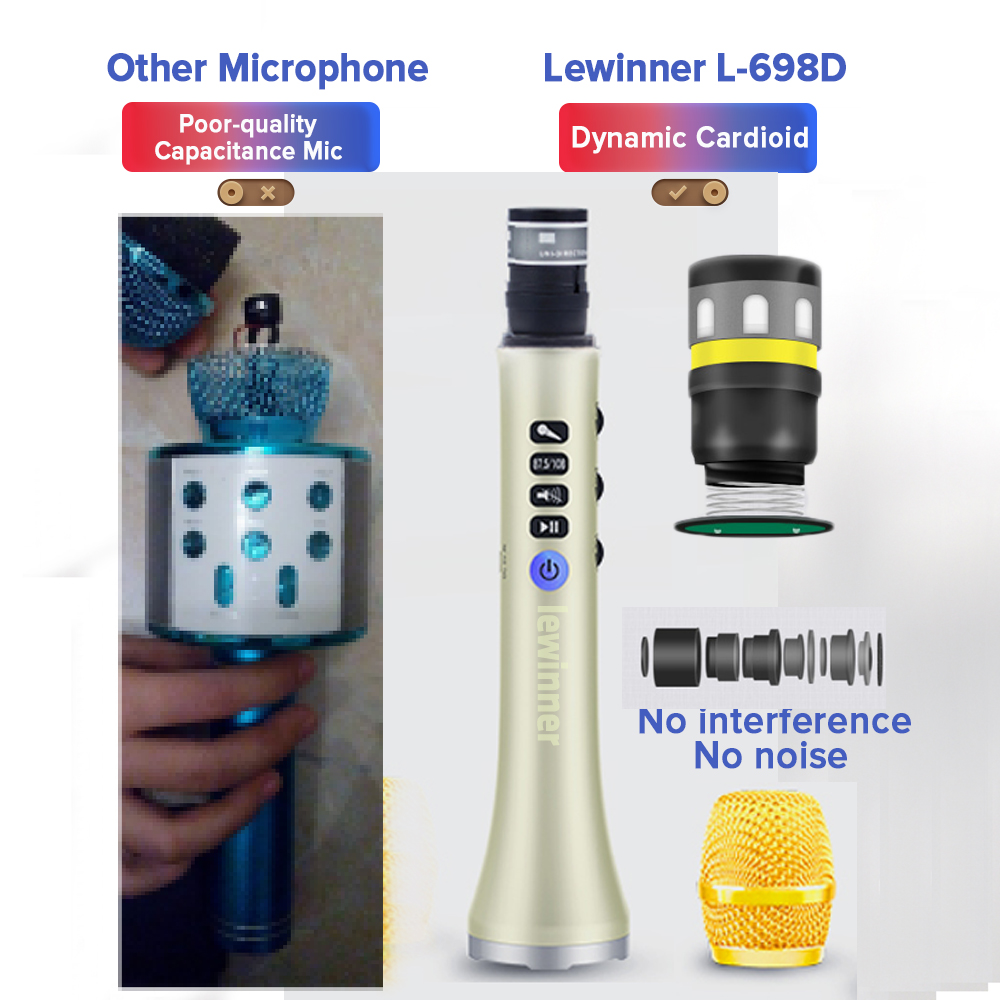 Lewinner L-698D Professional 2 - Bluetooth Karaoke Microphone Handheld 评论和价格