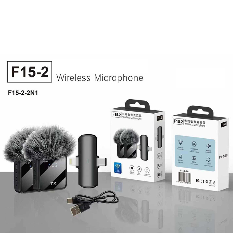 F15 3-in-1 Wireless Lavalier M - Wireless Lavalier Microphone Dual Receiver 评论和价格