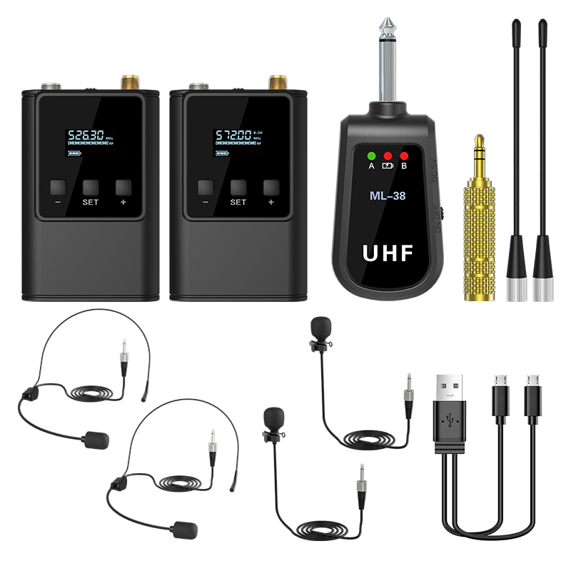 Dual Wireless Microphone Syste - Wireless Lavalier Microphone Dual Receiver 评论和价格