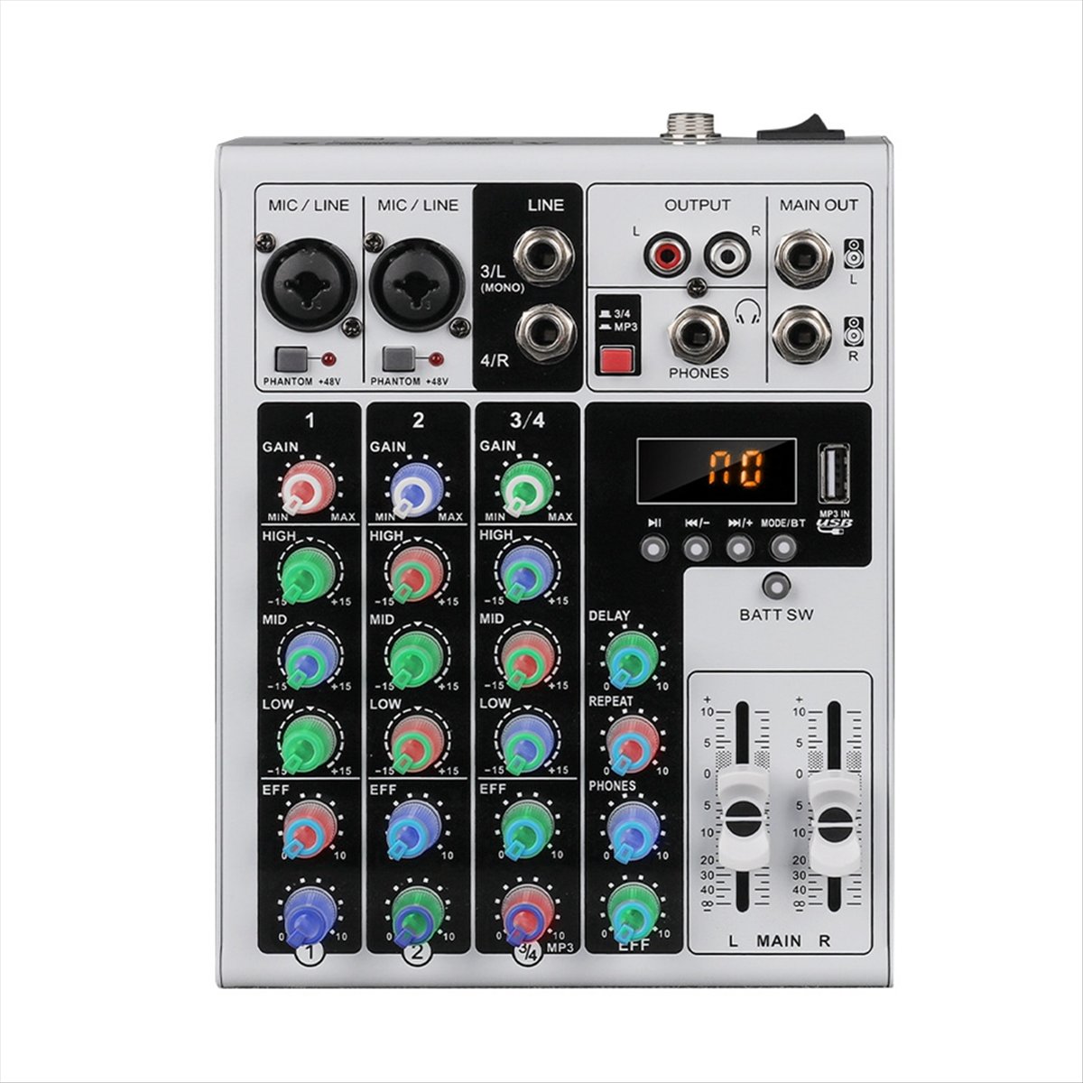 DTC5 4 Channels Audio Mixer Po - Karaoke Amplifier Mixer Bluetooth 评论和价格