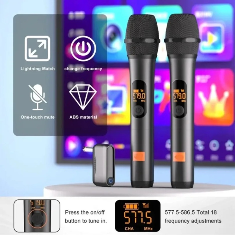 Party Box UHF Dual Channel Wir - Uhf Wireless Microphone System Dual Channel 评论和价格