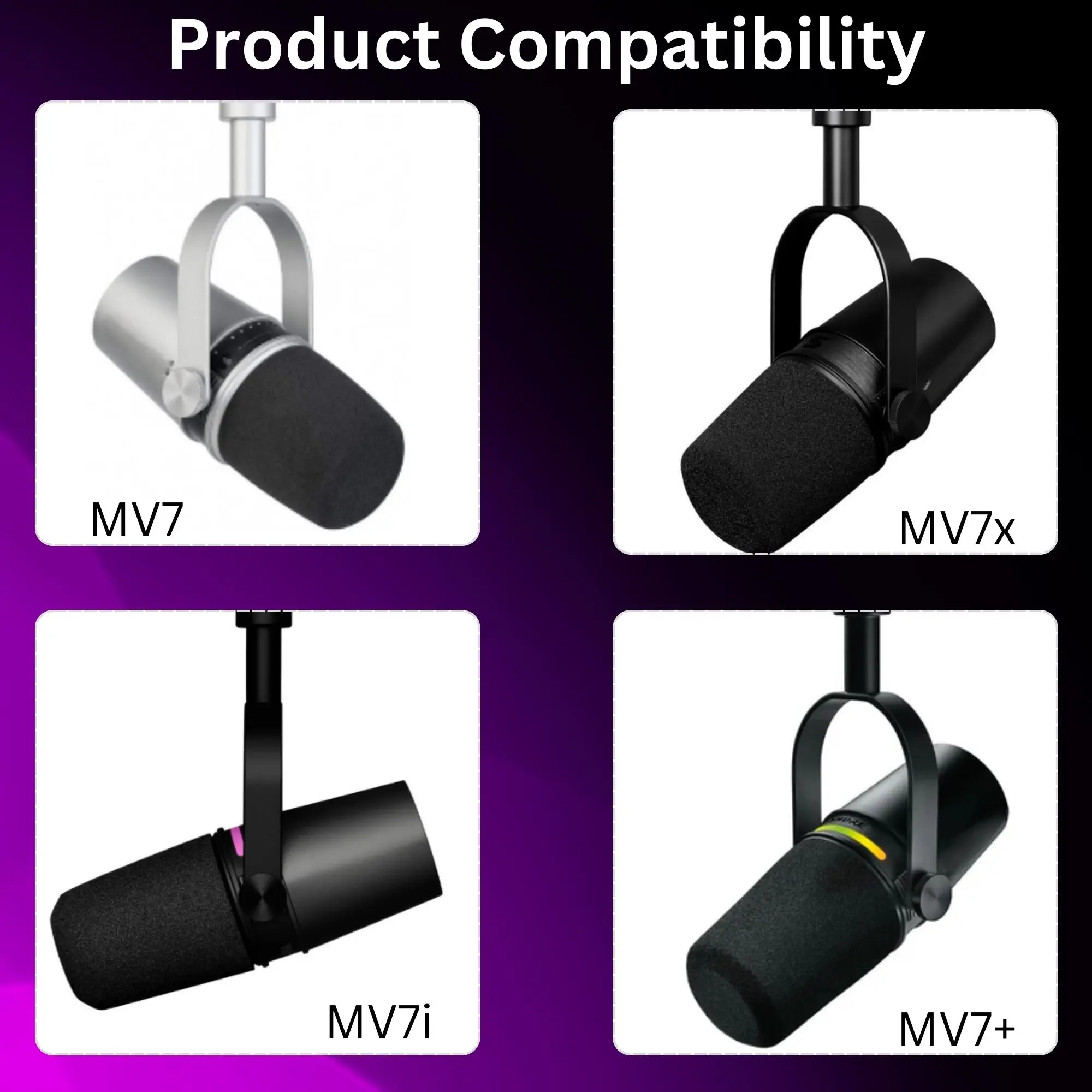 MV7 Foam for Shure MV7, MV7i,  - Microphone Pop Filter Foam Windscreen 评论和价格