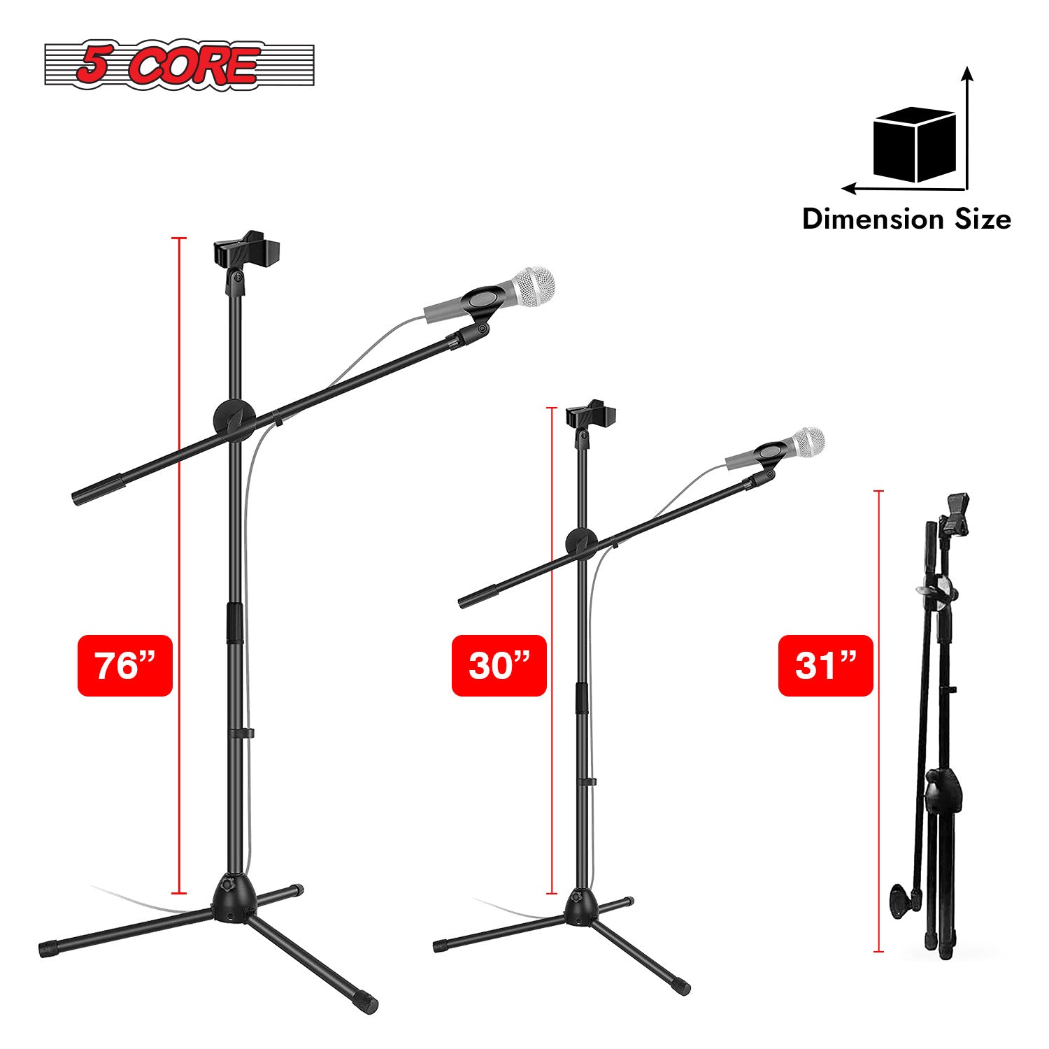 5 Core Tripod Mic Stand Adjust - Microphone Stand Boom Arm Floor 评论和价格