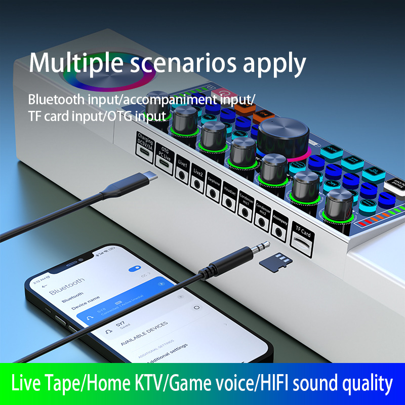 SY8 Live Broadcast Sound Card  - Karaoke Machine Portable With 2 Mic 评论和价格