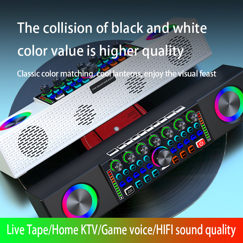 SY8 Live Broadcast Sound Card  - Karaoke Machine Portable With 2 Mic 评论和价格