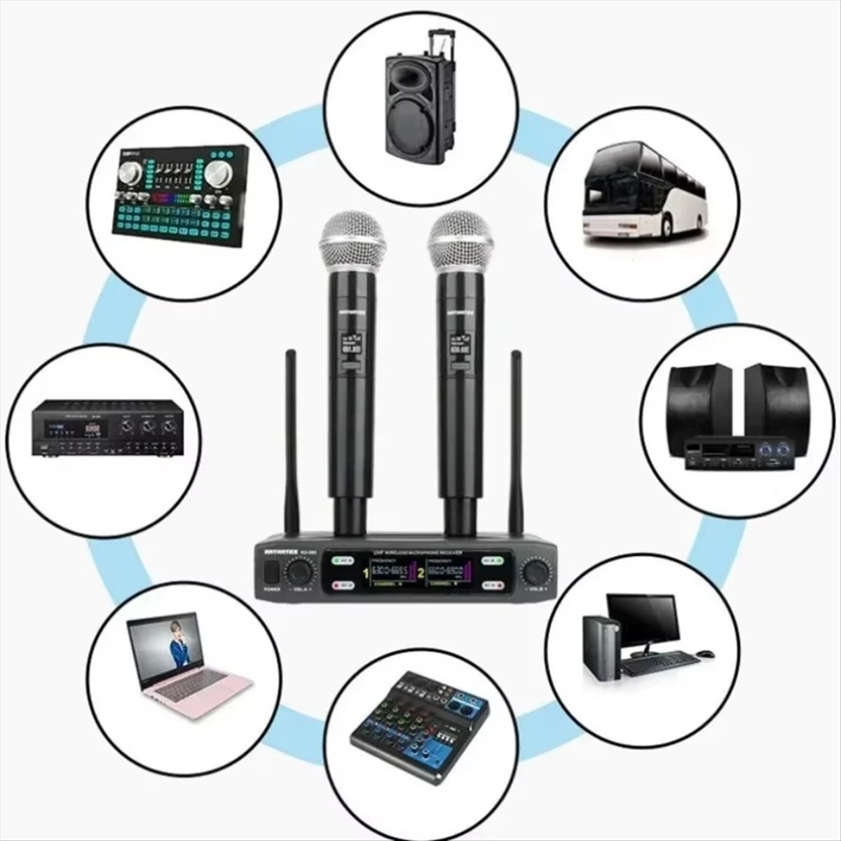 T1584C-Dual Channel Profession - Uhf Wireless Microphone System Dual Channel 评论和价格