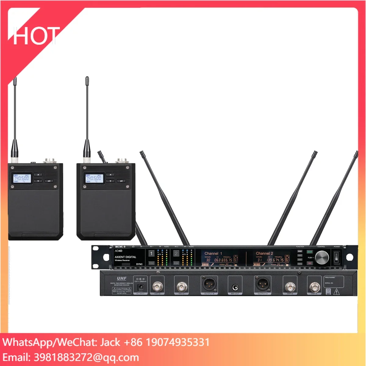 Professional WCM16 Black Cardi - Uhf Wireless Microphone System Dual Channel 评论和价格