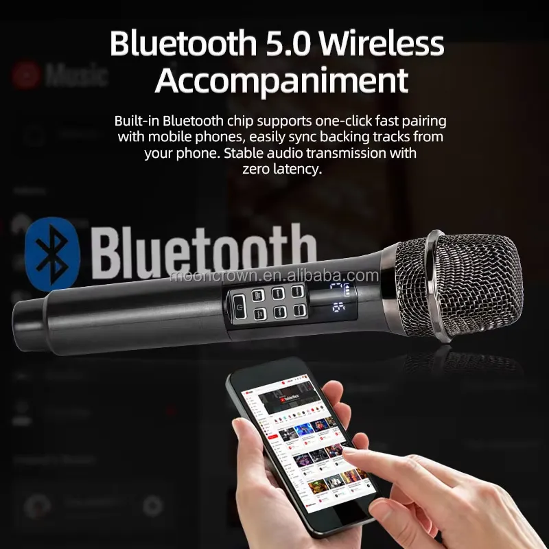 BOLRZO Sound card wireless dyn - Bluetooth Karaoke Microphone Handheld 评论和价格