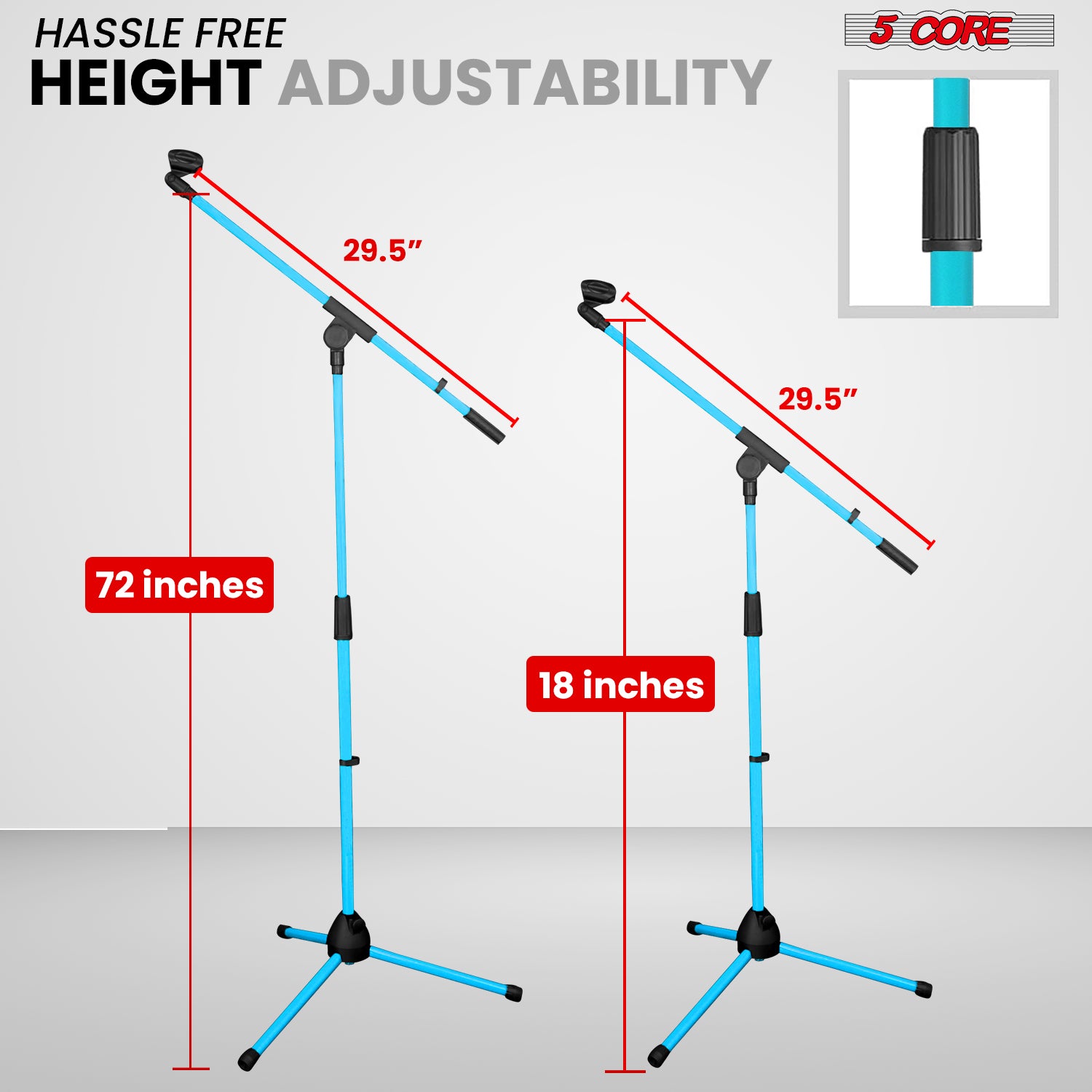 5 Core Tripod Mic Stand Adjust - Microphone Stand Boom Arm Floor 评论和价格