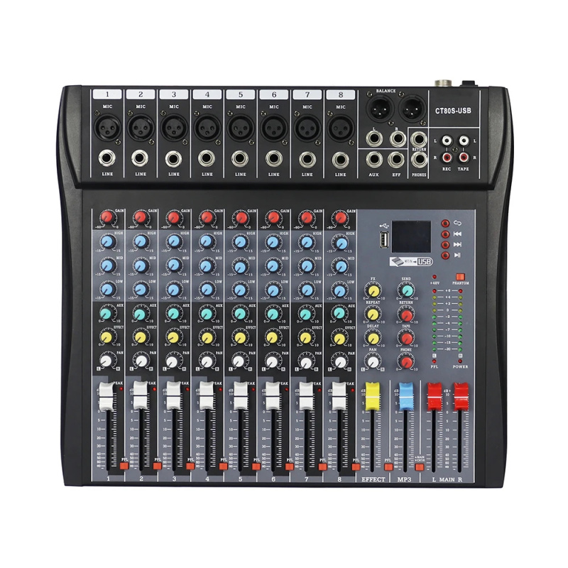 8 Channel Audio Mixer with 99  - Karaoke Amplifier Mixer Bluetooth 评论和价格