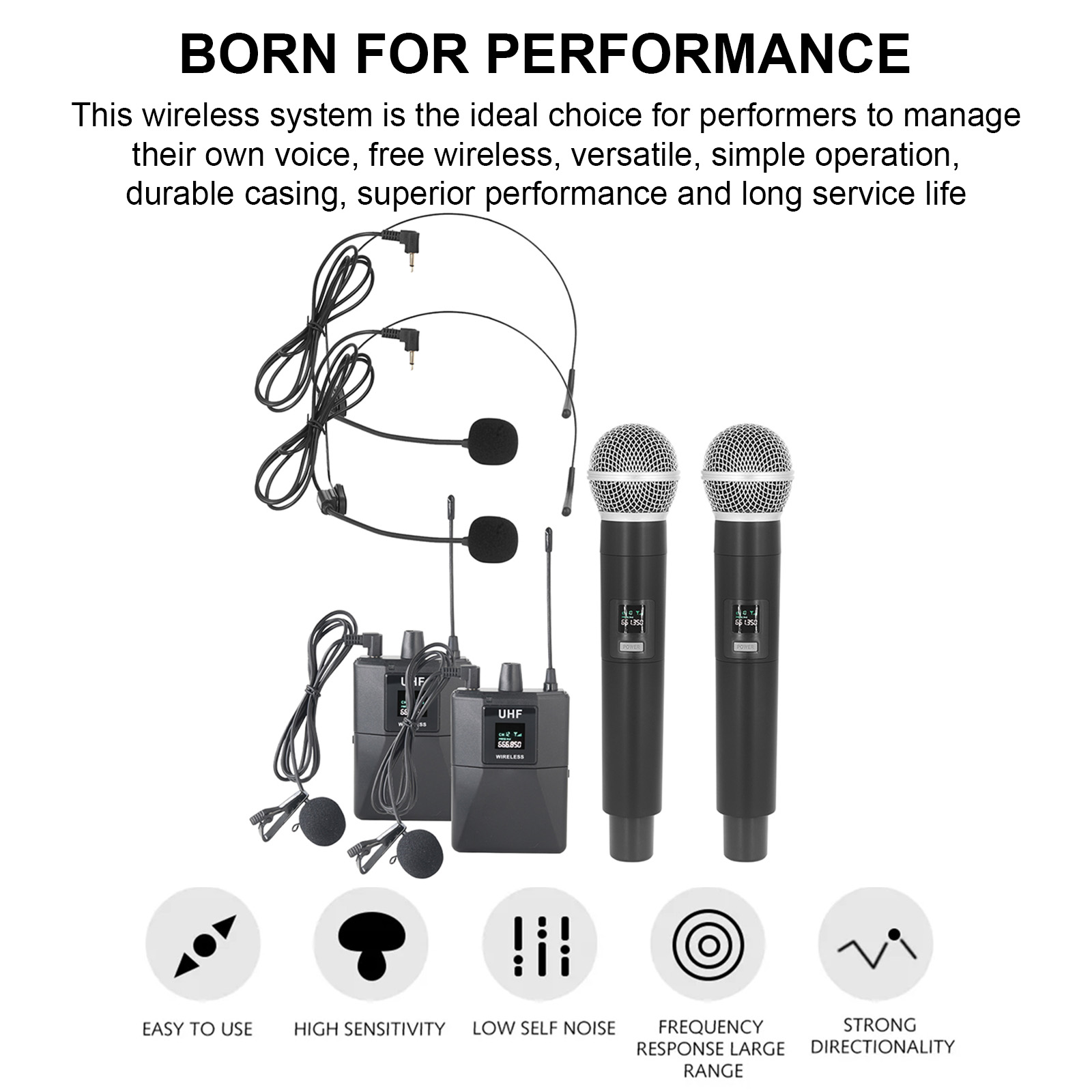 Wireless Microphone Profession - Wireless Lavalier Microphone Dual Receiver 评论和价格