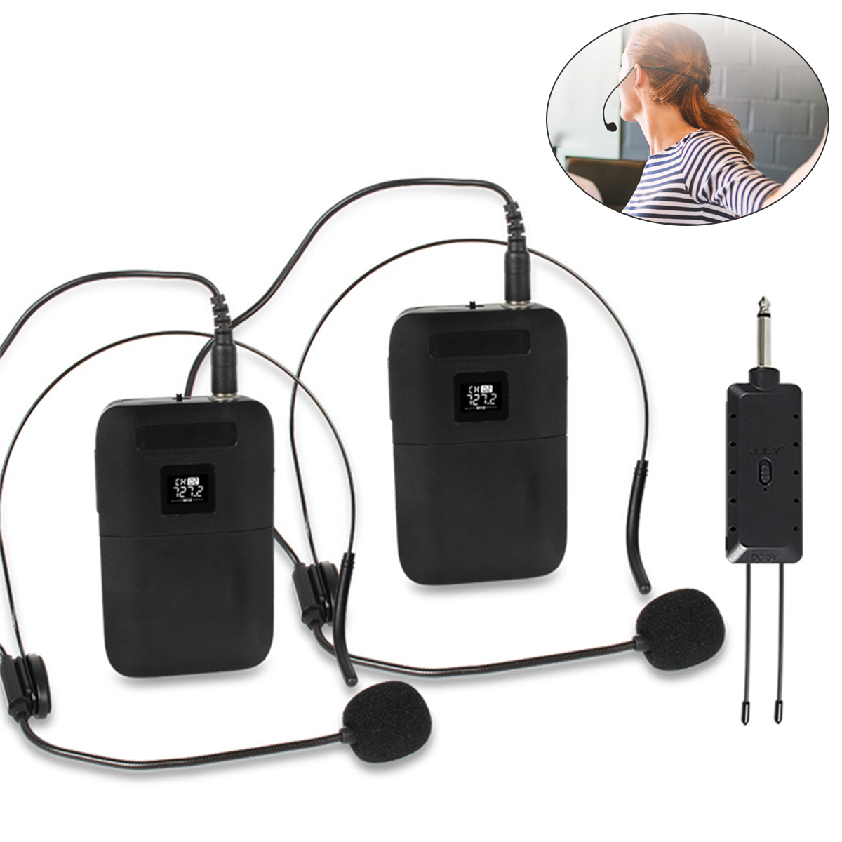 E8 Professional Microphone UHF - Wireless Lavalier Microphone Dual Receiver 评论和价格