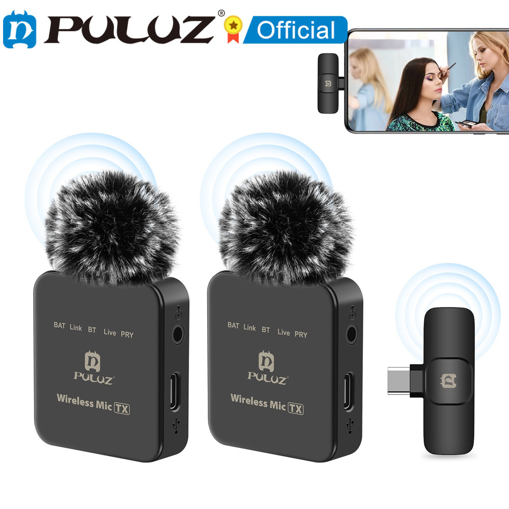 PULUZ Wireless Lavalier Microp - Wireless Lavalier Microphone Dual Receiver 评论和价格