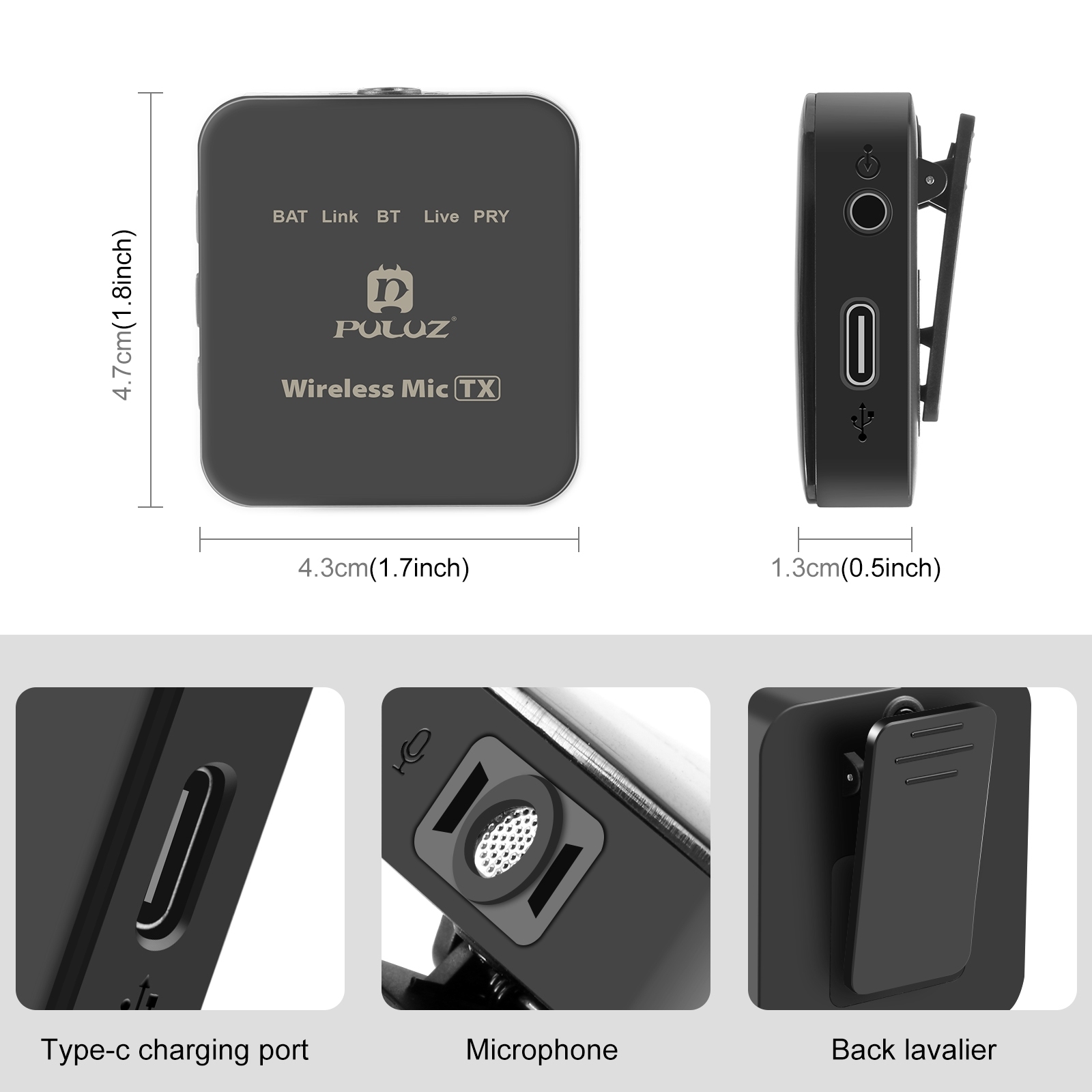 PULUZ Wireless Lavalier Microp - Wireless Lavalier Microphone Dual Receiver 评论和价格