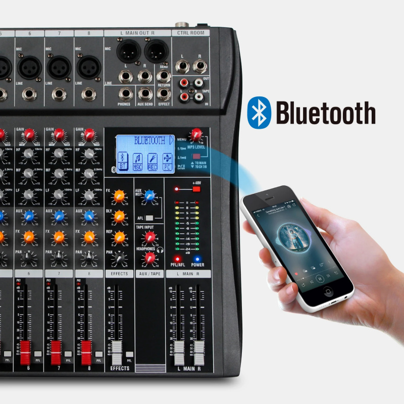 8 Channel USB Bluetooth Audio  - Karaoke Amplifier Mixer Bluetooth 评论和价格