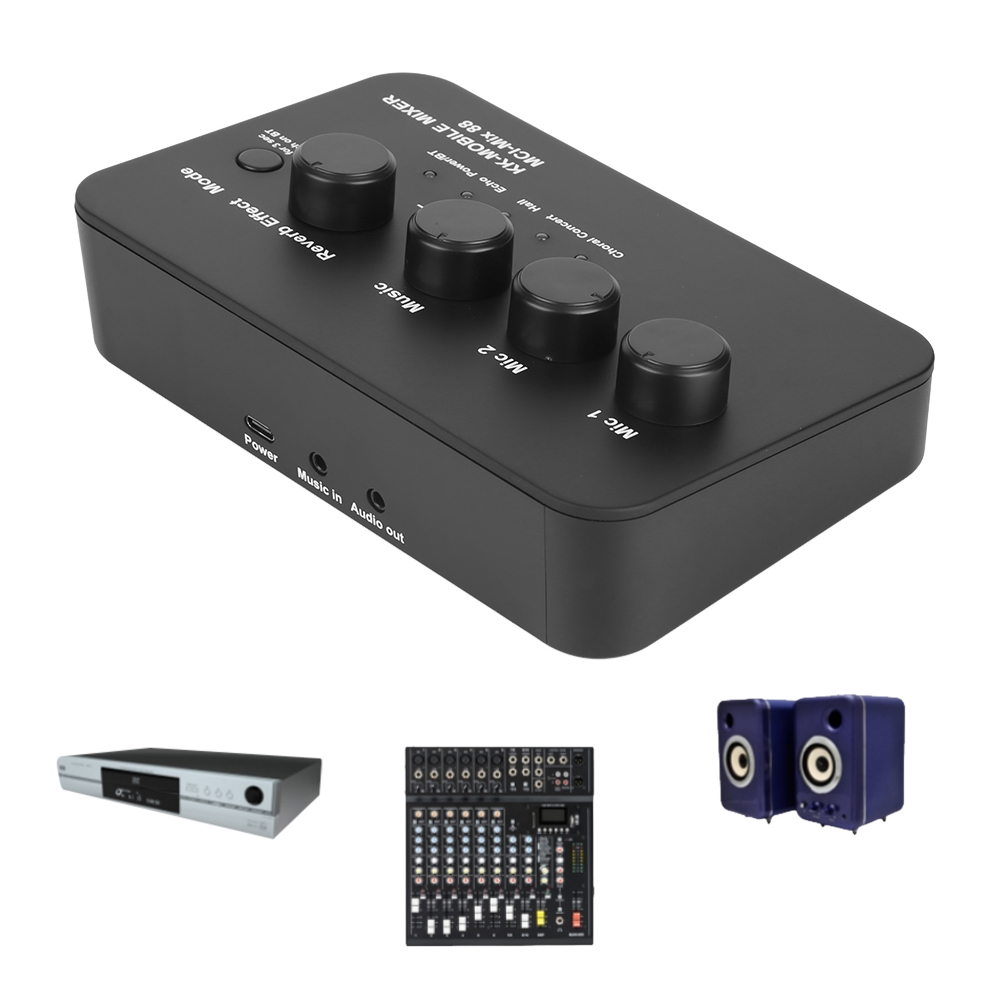 Karaoke Audio Mixer AUX IN/OUT - Karaoke Amplifier Mixer Bluetooth 评论和价格