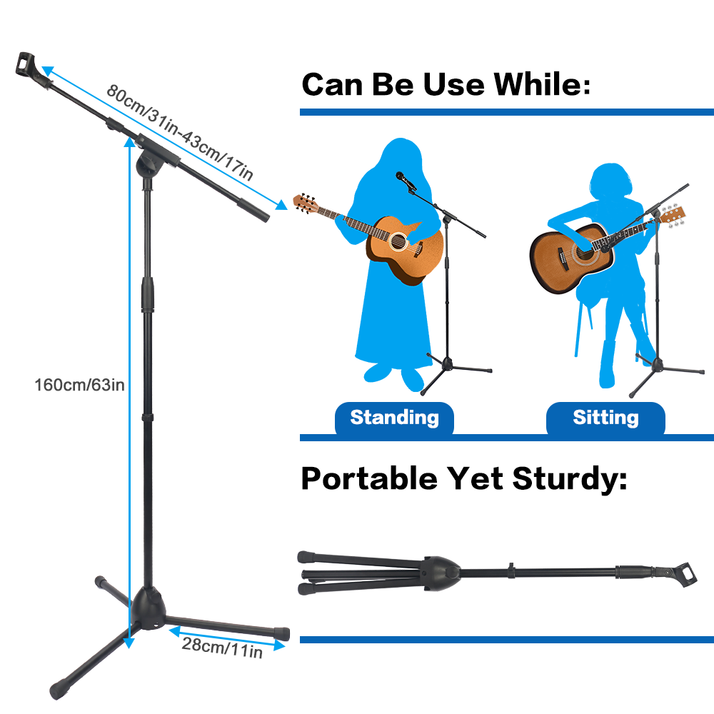 Microphone Stand Foldable Heav - Microphone Stand Boom Arm Floor 评论和价格