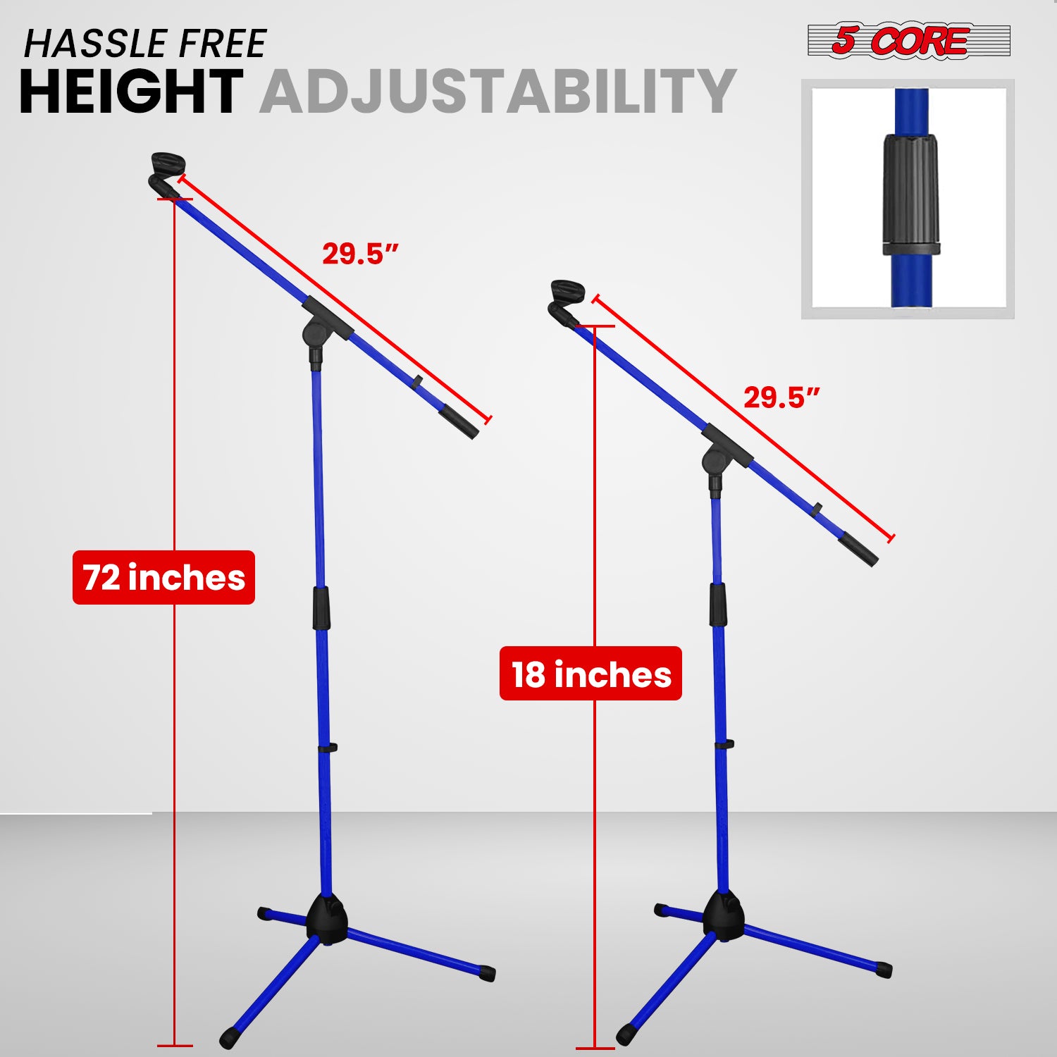 5 Core Tripod Mic Stand Adjust - Microphone Stand Boom Arm Floor 评论和价格