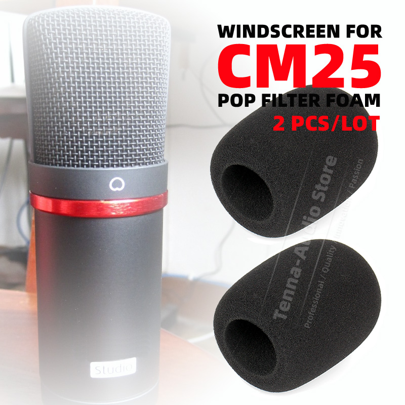 2PCS For Scarlett CM25 CM 25 F - Microphone Pop Filter Foam Windscreen 评论和价格