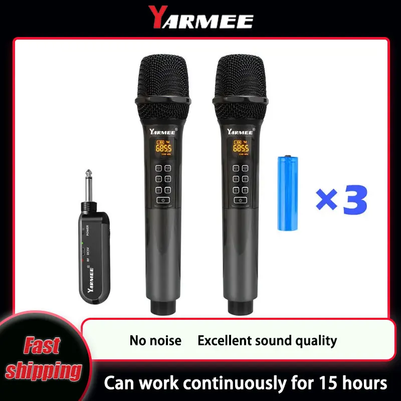 YARMEE Professional UHF Wirele - Rechargeable Wireless Mic Lithium Battery 评论和价格