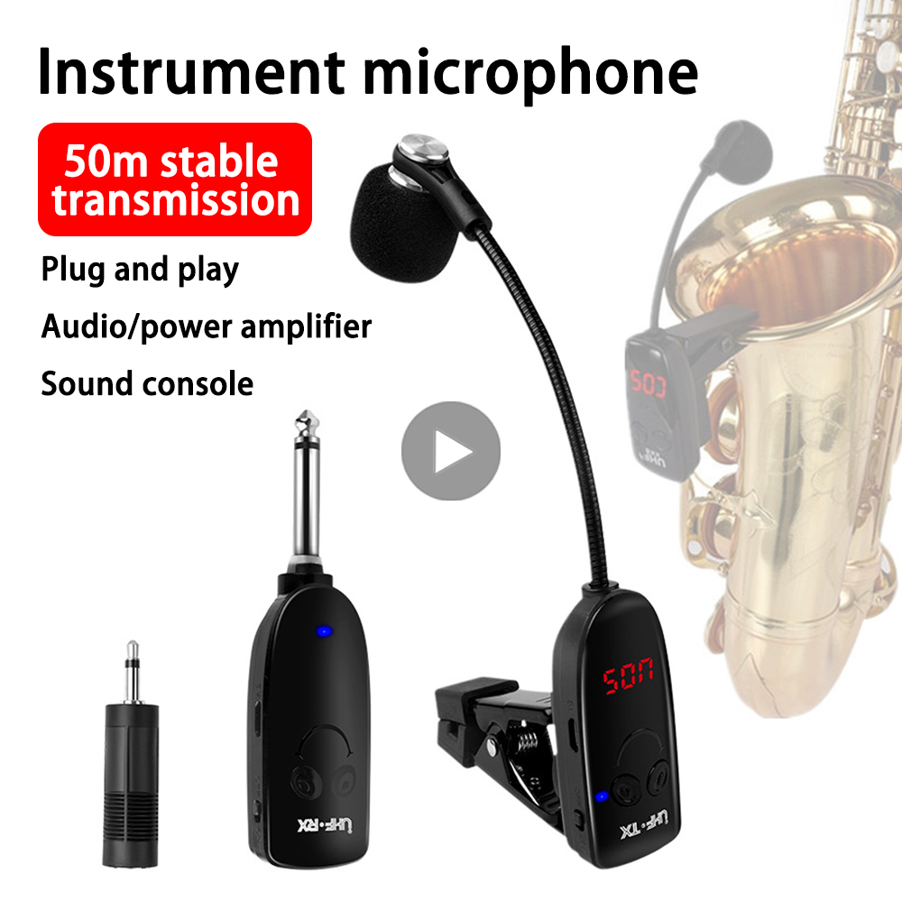 Saxofone Wireless Microphone M - Wireless Lavalier Microphone Dual Receiver 评论和价格