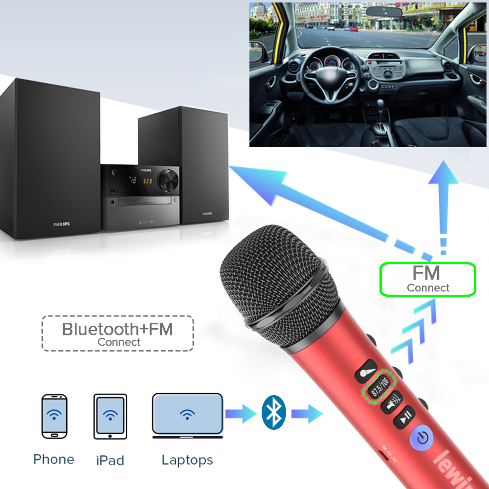 Lewinner L698 Wireless Microph - Bluetooth Karaoke Microphone Handheld 评论和价格