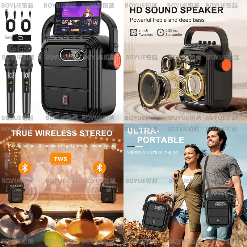 Portable Karaoke Machine with  - Karaoke Machine Portable With 2 Mic 评论和价格